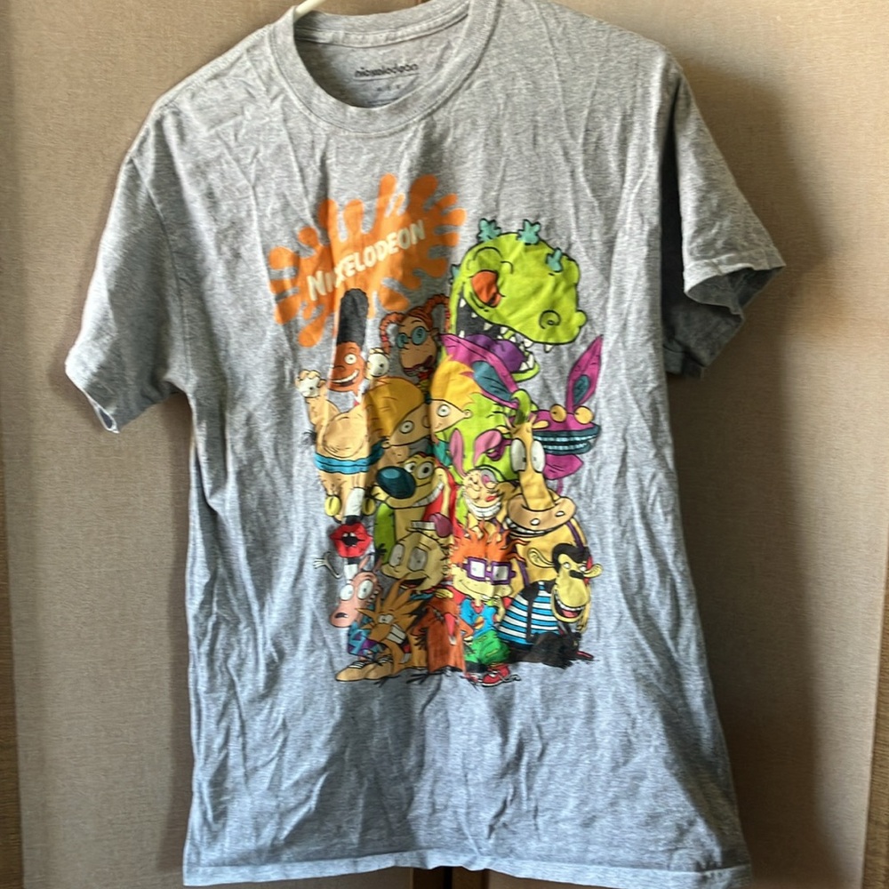 FINAL MARKDOWN Nickelodeon Heather Gray Men's t shirt MEDIUM